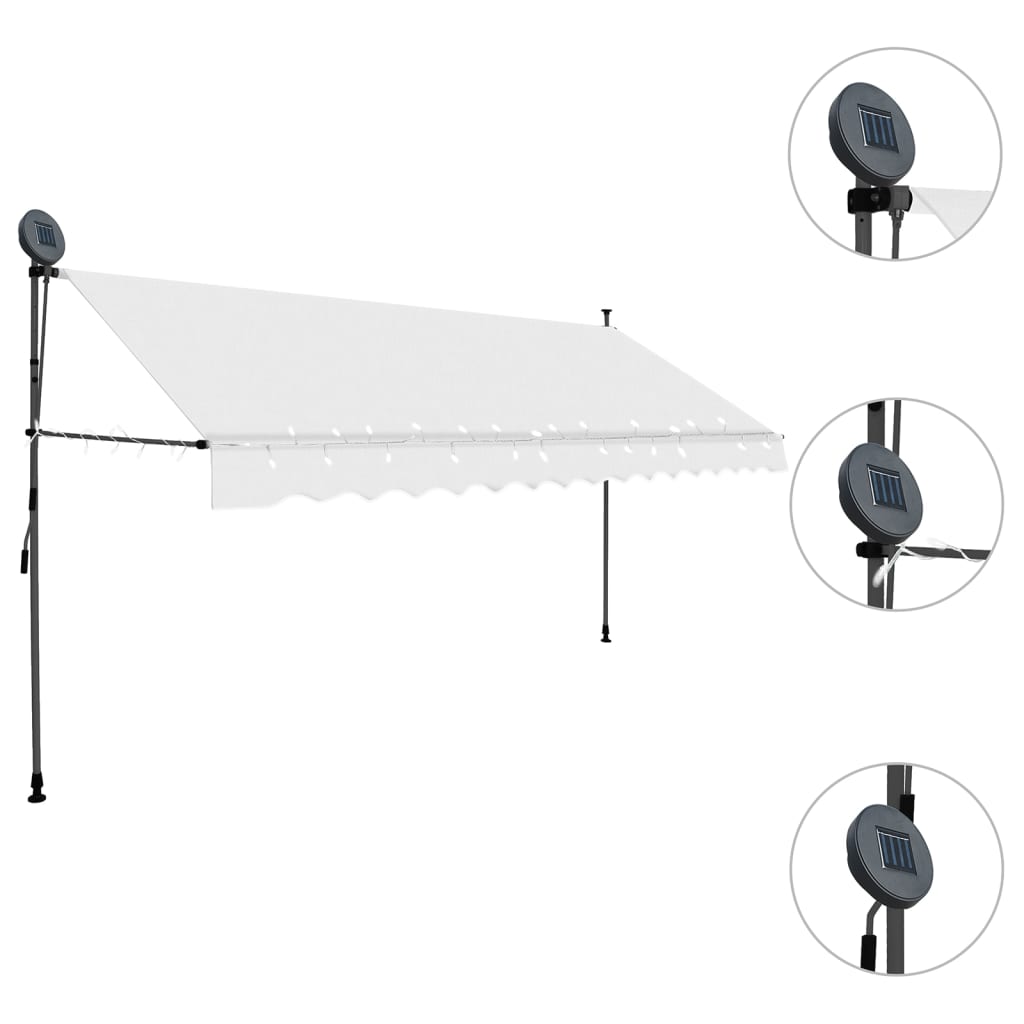 Manual Retractable Awning with LED 137.8 Cream
