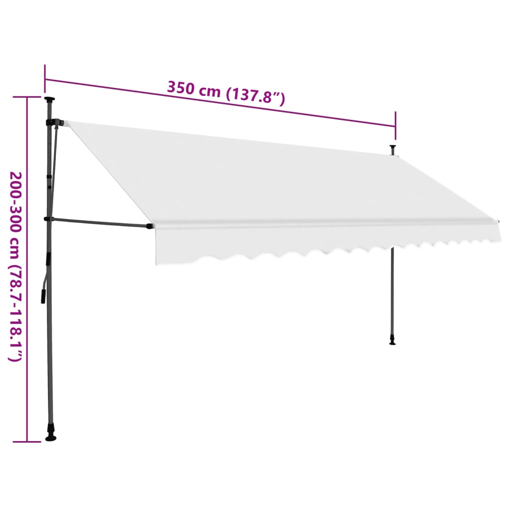 Manual Retractable Awning with LED 137.8 Cream