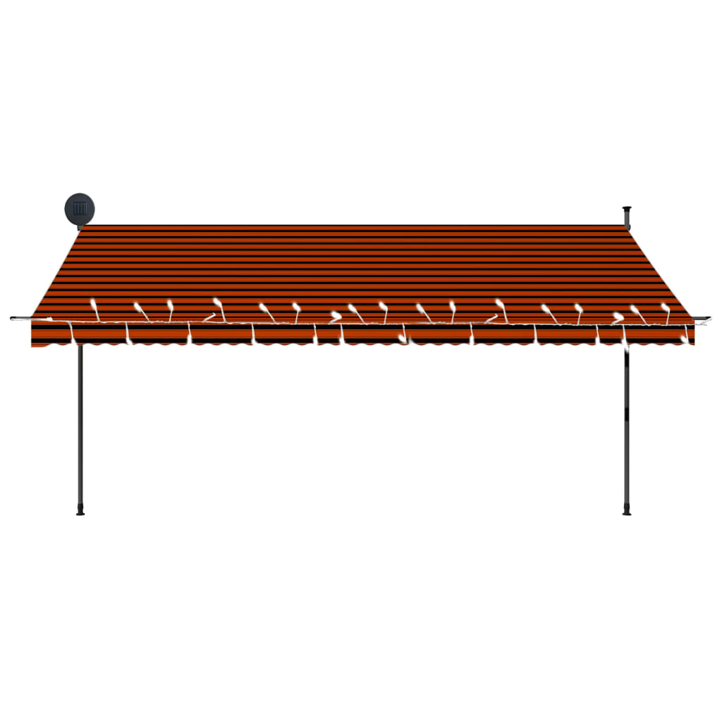 Manual Retractable Awning with LED 157.5 Orange and Brown