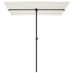 Sand white Bostome garden cantilever parasol with aluminum pole, 70.9x43.3 inches.