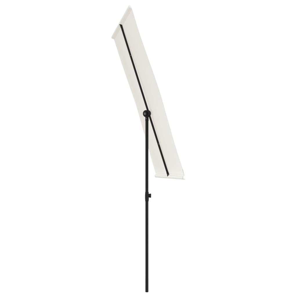 Sand white Bostome garden cantilever parasol with aluminum pole, 70.9x43.3 inches.