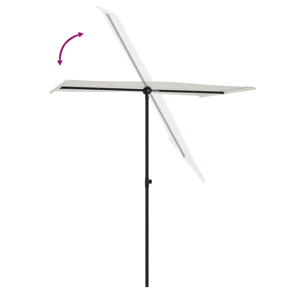 Sand white Bostome garden cantilever parasol with tilting aluminum pole, 70.9x43.3 inches.