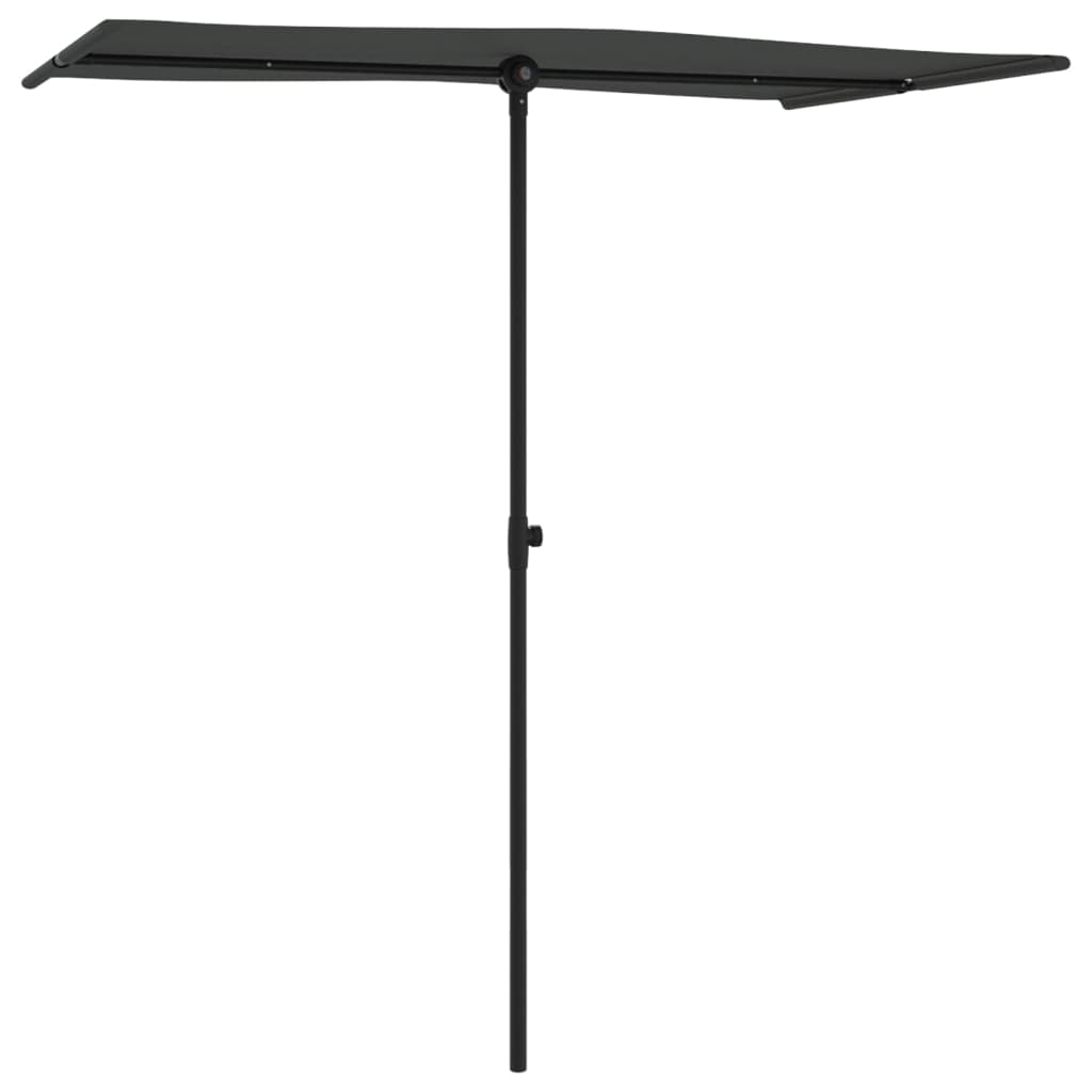 Garden Parasol with Aluminum Pole 70.9x43.3 Anthracite