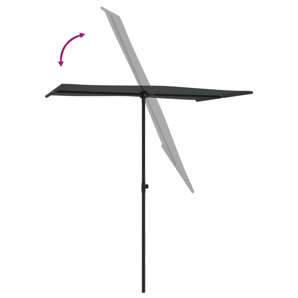 Garden Parasol with Aluminum Pole 70.9x43.3 Anthracite
