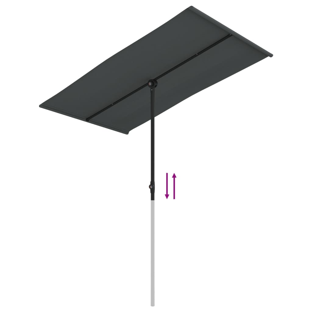 Garden Parasol with Aluminum Pole 70.9x43.3 Anthracite