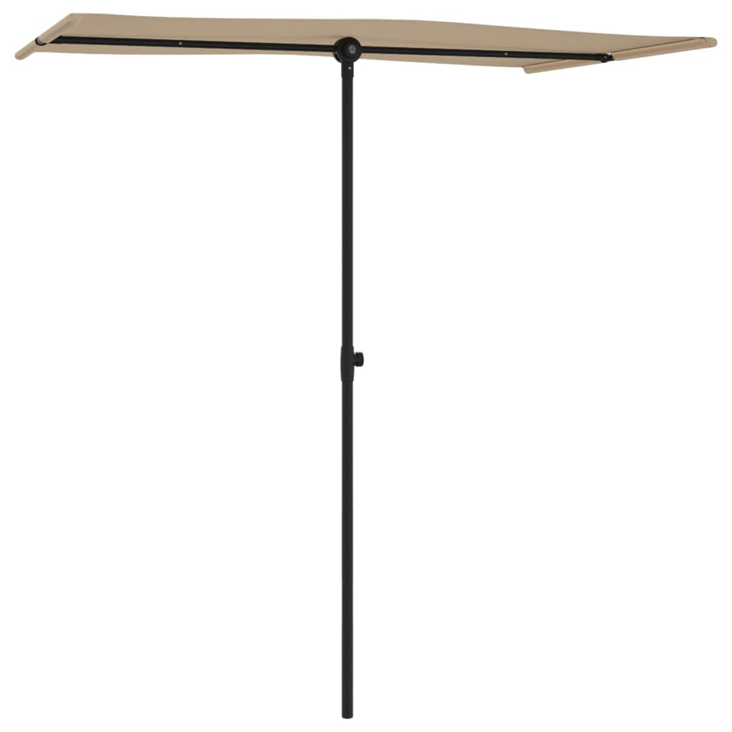 Garden Parasol with Aluminum Pole 70.9x43.3 Taupe