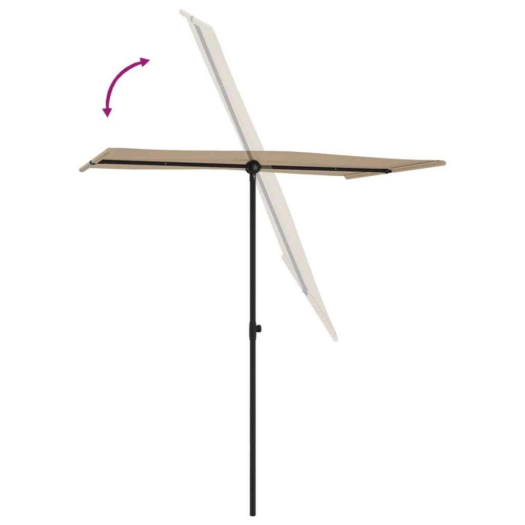 Garden Parasol with Aluminum Pole 70.9x43.3 Taupe