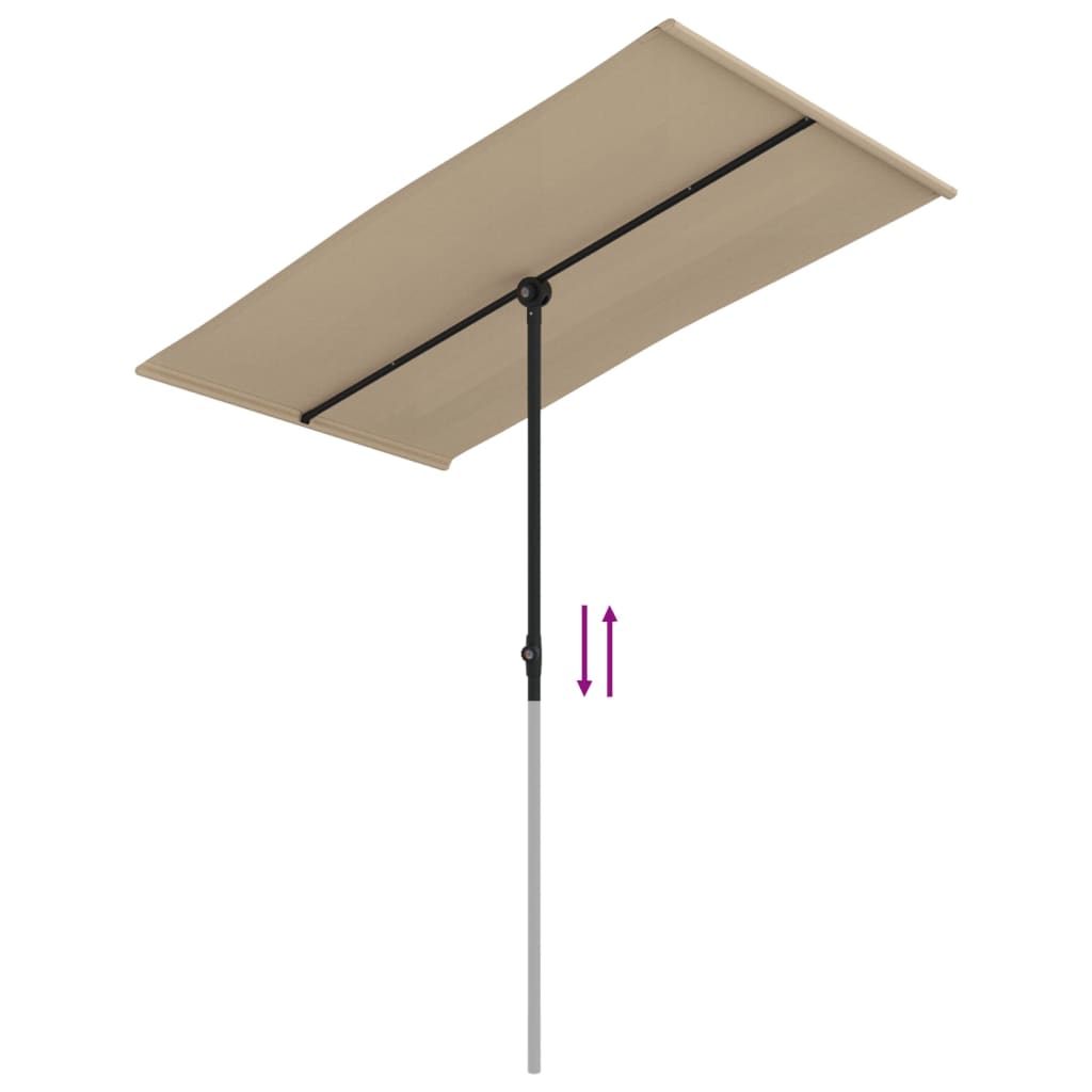 Garden Parasol with Aluminum Pole 70.9x43.3 Taupe