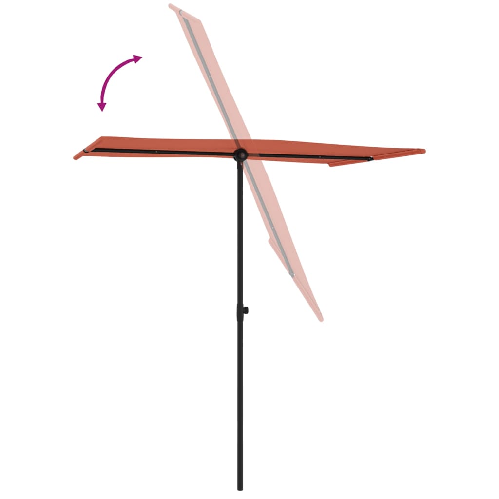 Garden Parasol with Aluminum Pole 70.9x43.3 Terracotta