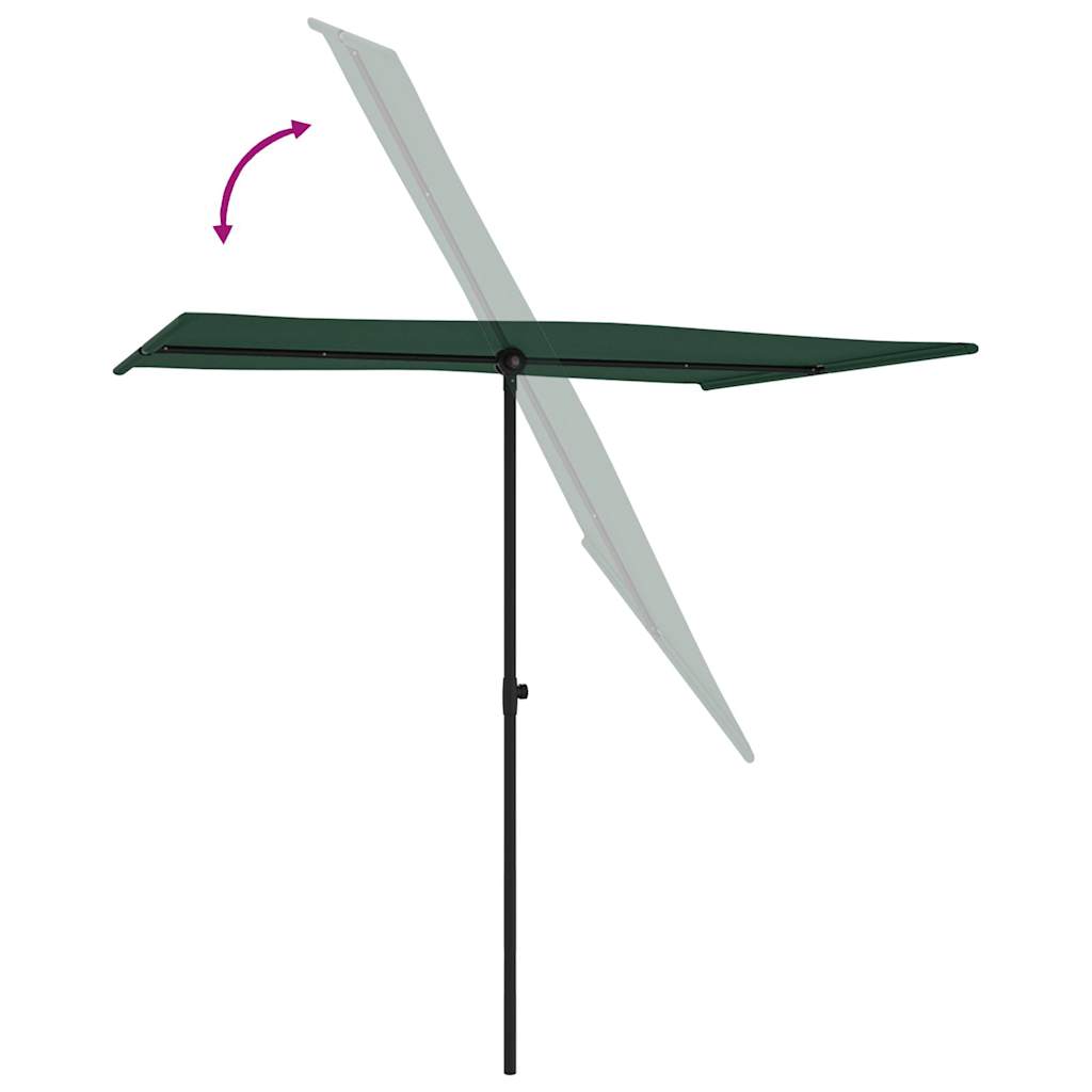 Garden Parasol with Aluminum Pole 6.6'x4.9' Green