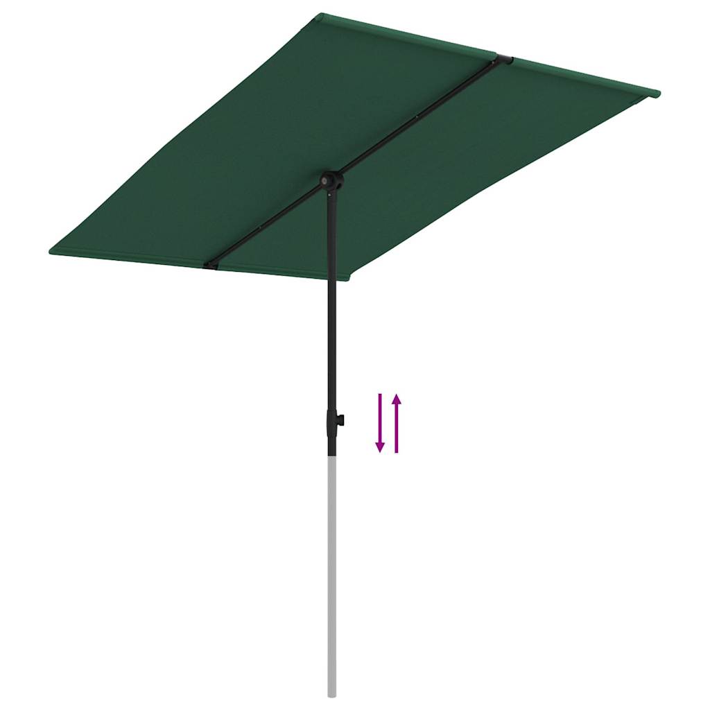 Garden Parasol with Aluminum Pole 6.6'x4.9' Green