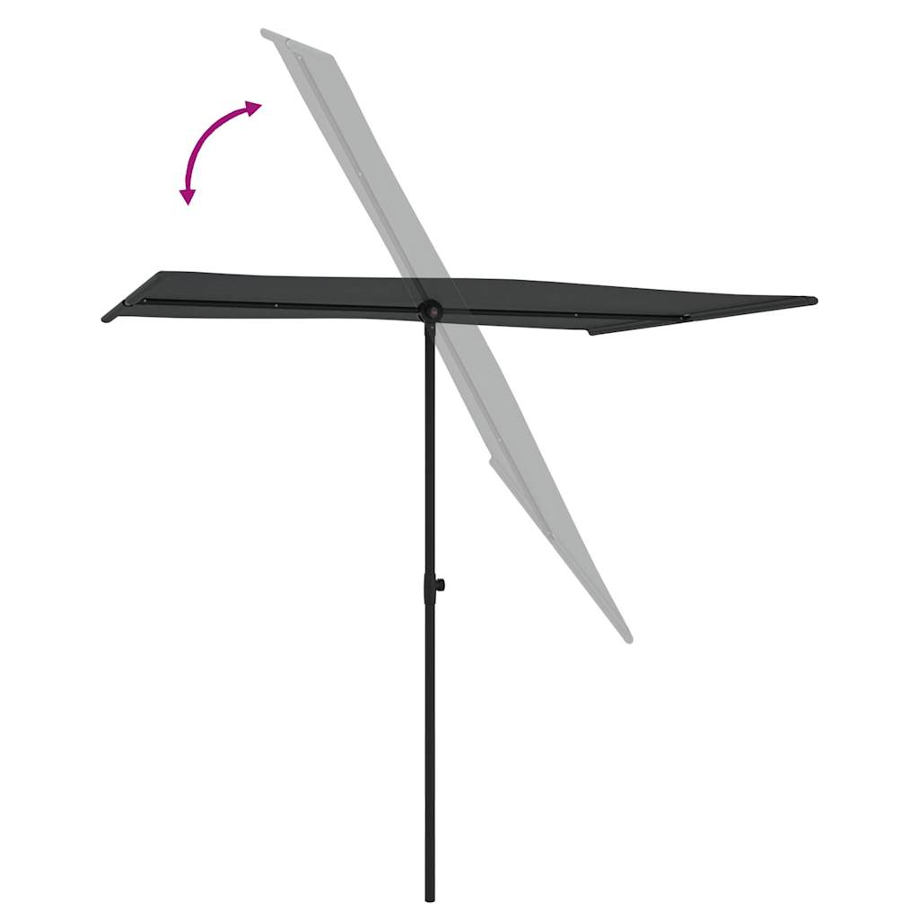 Garden Parasol with Aluminum Pole 6.6'x4.9' Anthracite