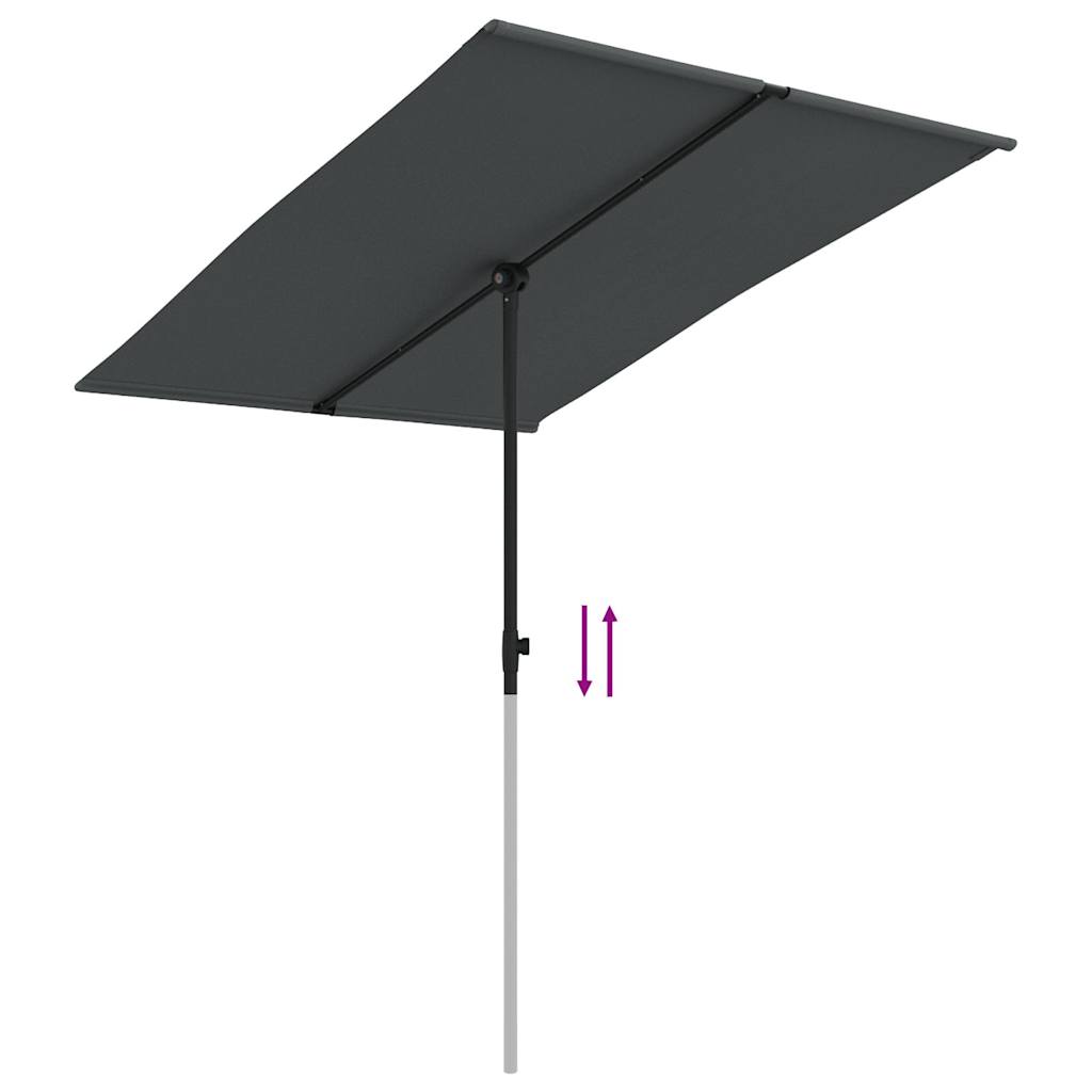 Garden Parasol with Aluminum Pole 6.6'x4.9' Anthracite