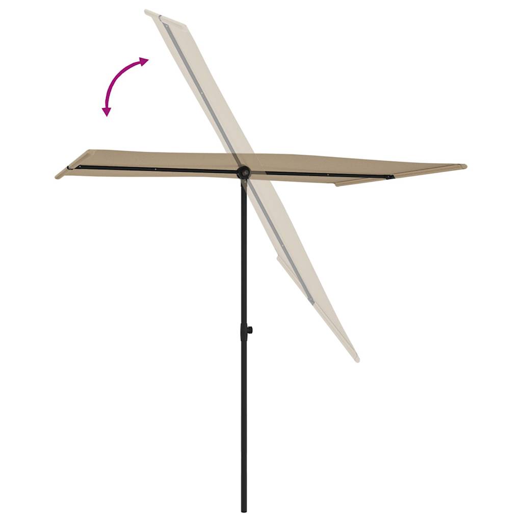 Garden Parasol with Aluminum Pole 6.6'x4.9' Taupe