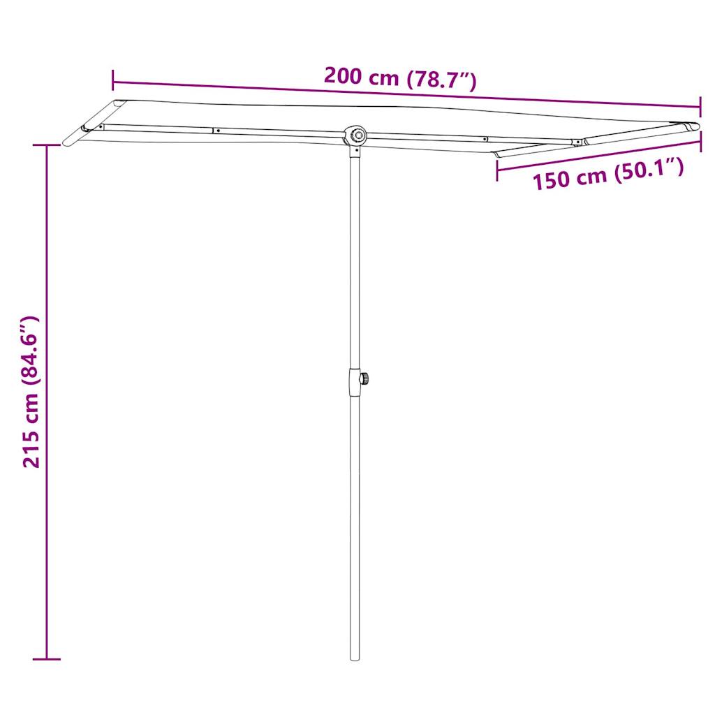 Garden Parasol with Aluminum Pole 6.6'x4.9' Taupe