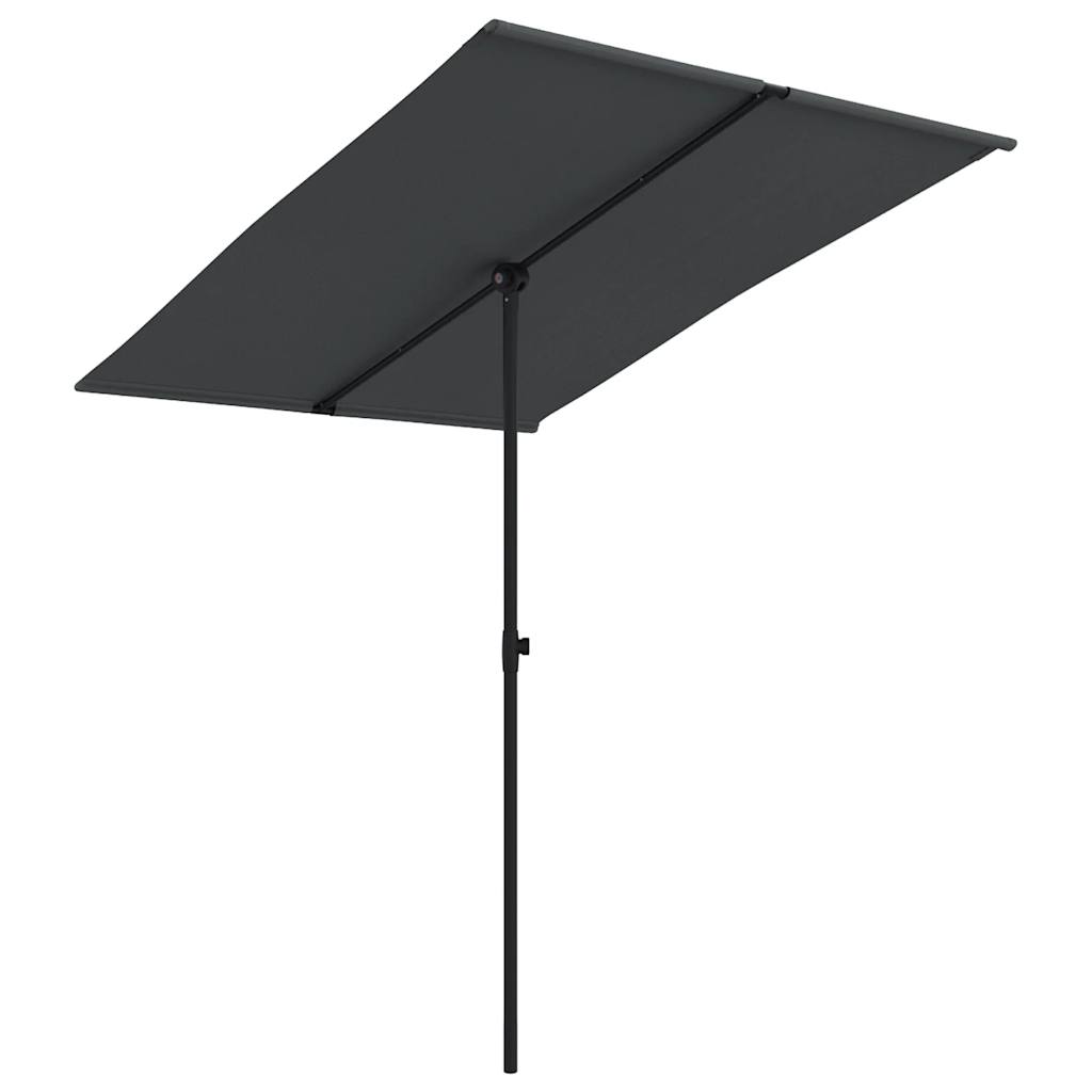 Garden Parasol with Aluminum Pole 6.6'x4.9' Black