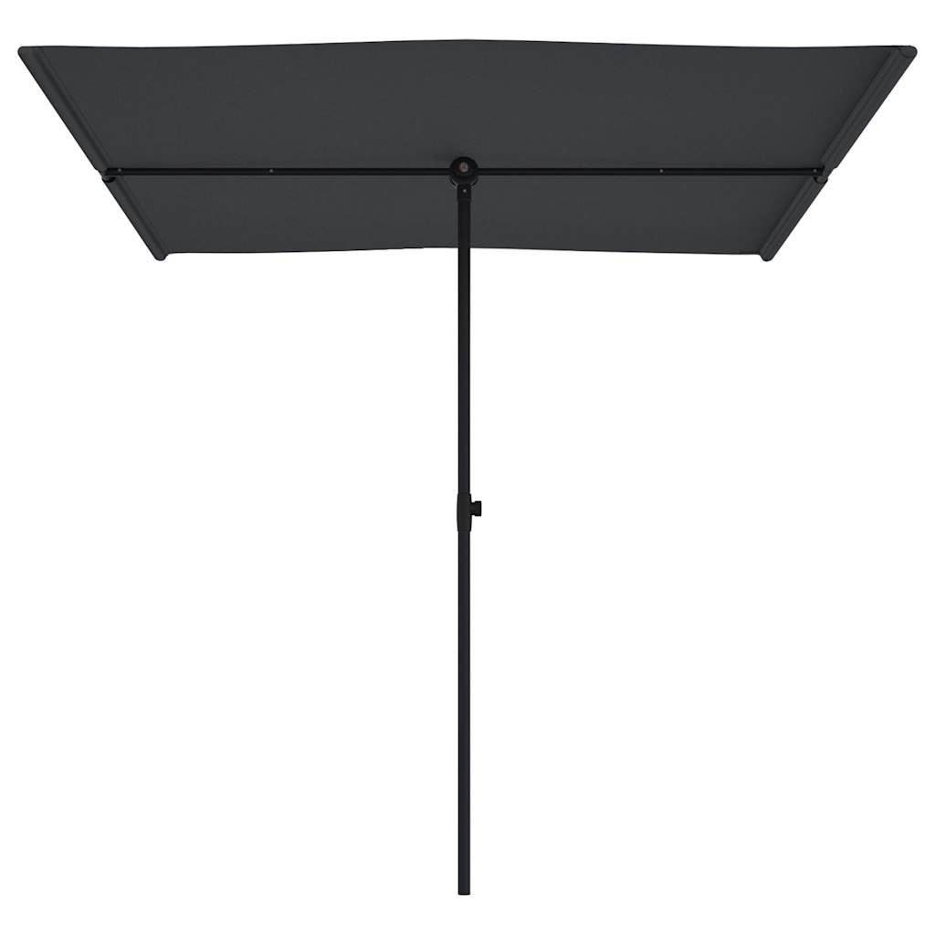 Garden Parasol with Aluminum Pole 6.6'x4.9' Black