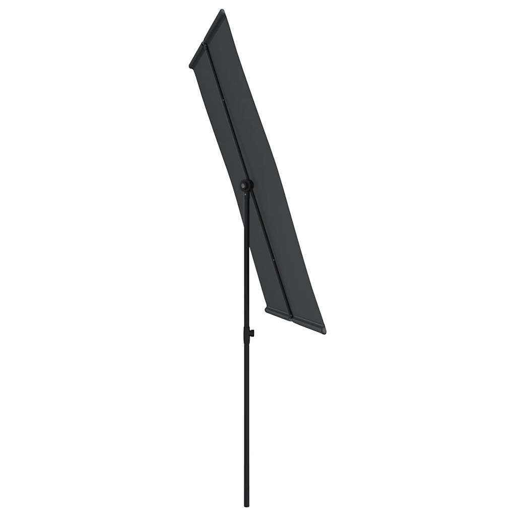 Garden Parasol with Aluminum Pole 6.6'x4.9' Black