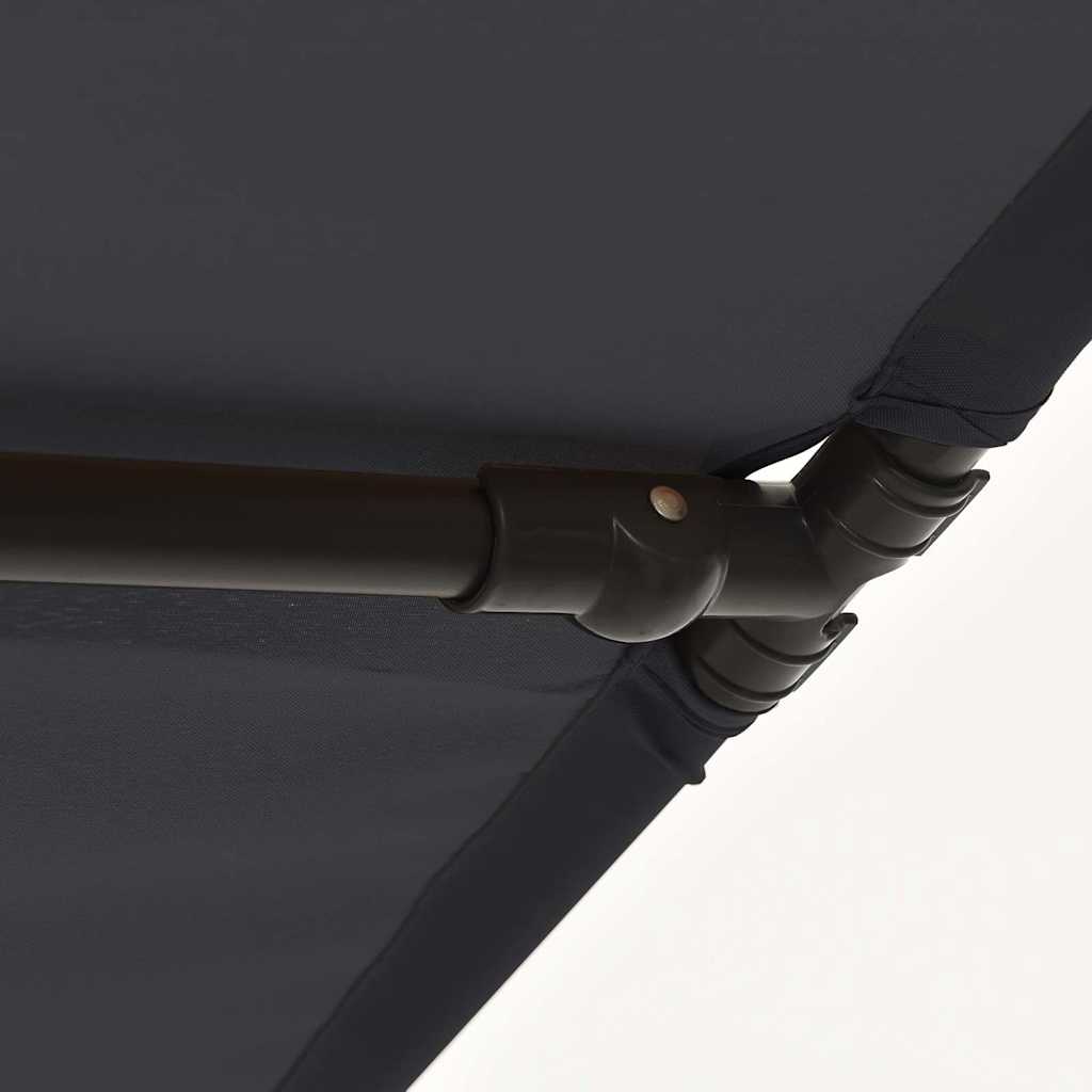Garden Parasol with Aluminum Pole 6.6'x4.9' Black
