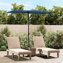 Garden Parasol Azure Blue Aluminium, Polyester 6.6 x 4.9 feet