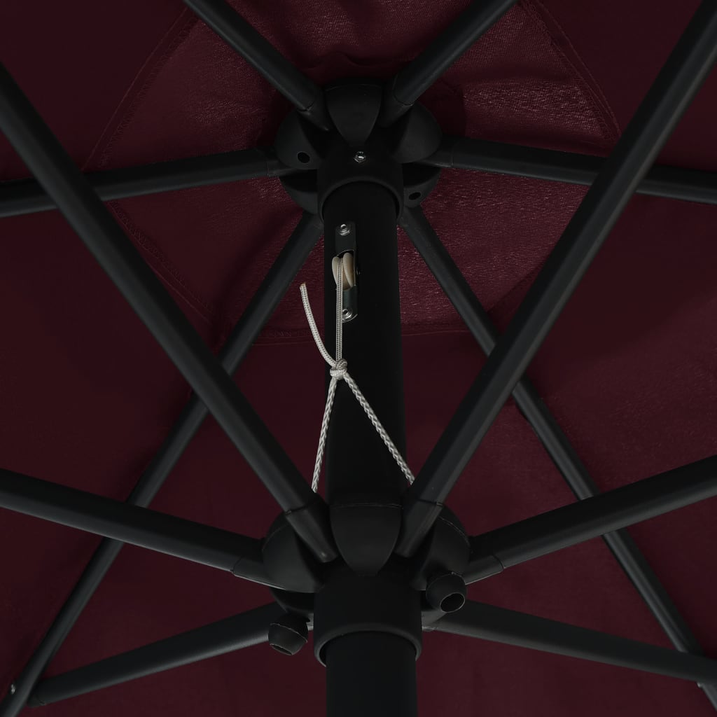 Garden Parasol with Aluminum Pole 106.3x96.9 Bordeaux Red