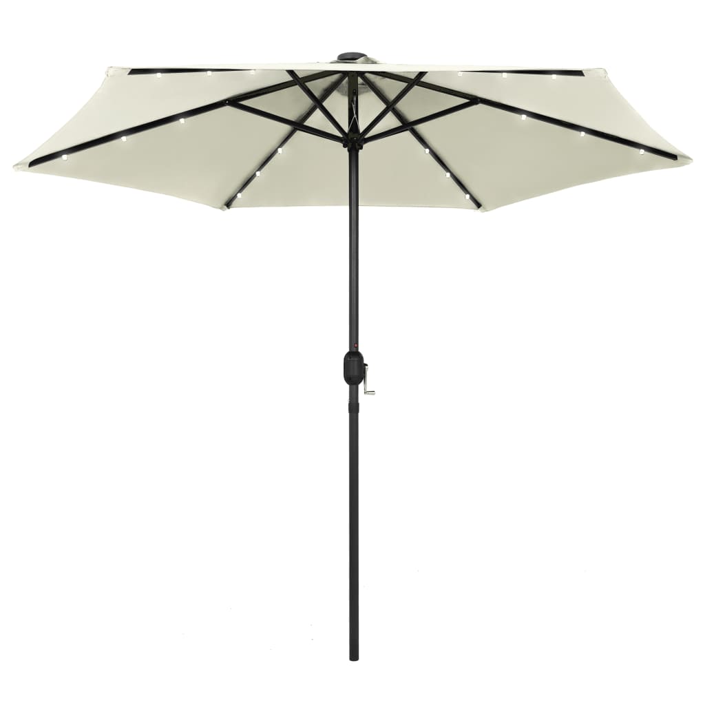 Garden Parasol Sand White Polyester, Aluminum 106.3 in diameter