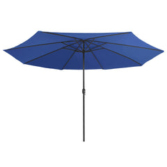 Garden Parasol Azure Blue 100% polyester, metal Large Collapsible