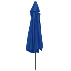 Garden Parasol Azure Blue 100% polyester, metal Large Collapsible