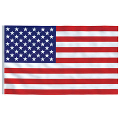 3x5 ft US flag made of durable polyester with brass grommets.