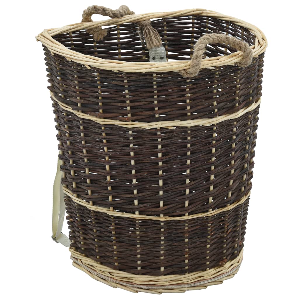 Firewood Backpack with Carrying Belts 17.5 x 14.6 x 19.7 Natural Willow