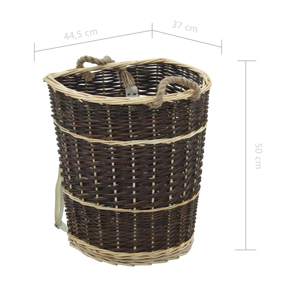 Firewood Backpack with Carrying Belts 17.5 x 14.6 x 19.7 Natural Willow
