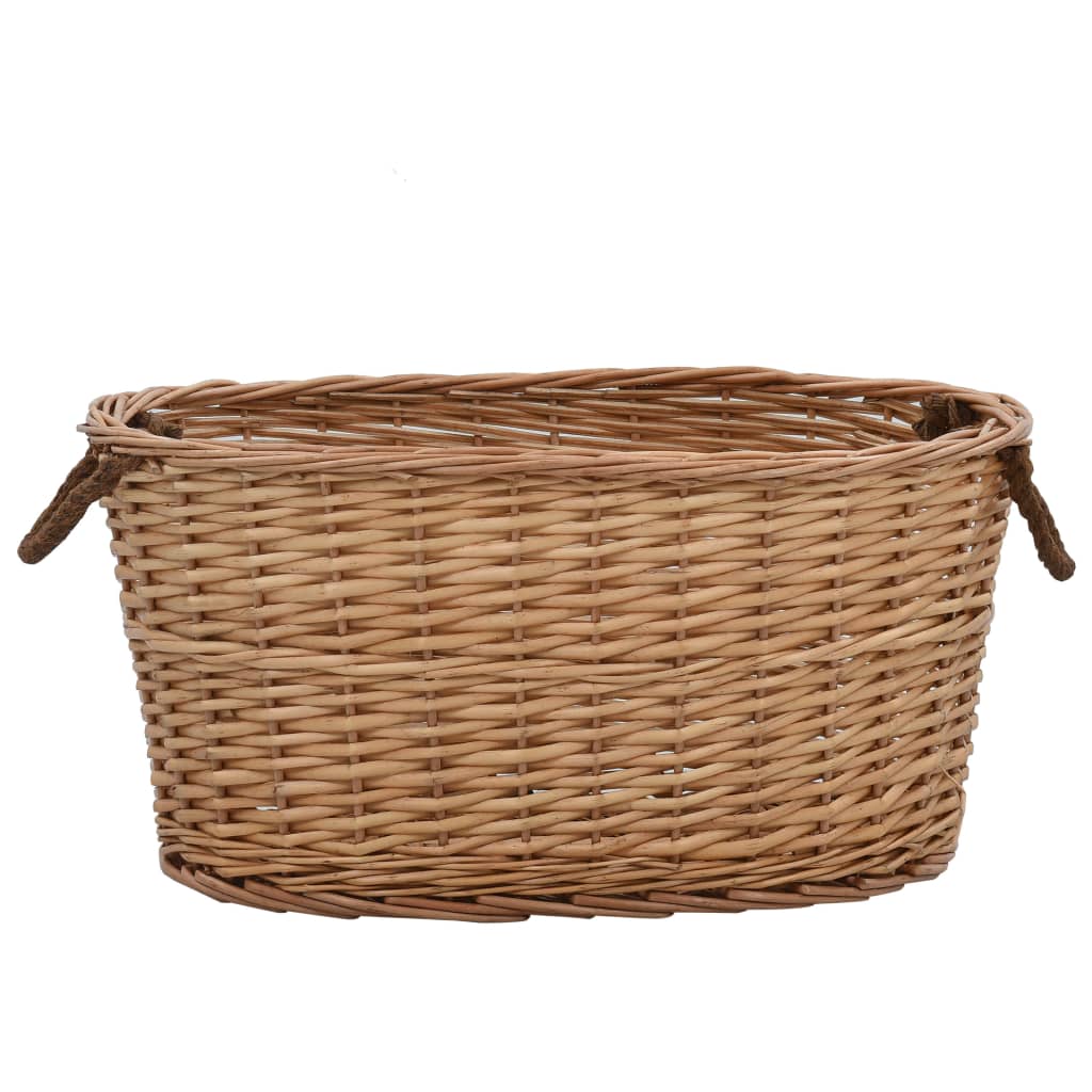Firewood Basket with Carrying Handles 22.8x16.5x11.4 Natural Willow