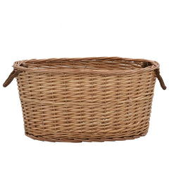 Firewood Basket with Carrying Handles 22.8x16.5x11.4 Natural Willow