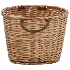 Firewood Basket with Carrying Handles 22.8x16.5x11.4 Natural Willow