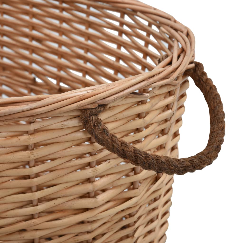 Firewood Basket with Carrying Handles 22.8x16.5x11.4 Natural Willow