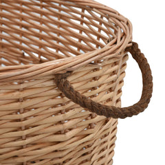 Firewood Basket with Carrying Handles 22.8x16.5x11.4 Natural Willow