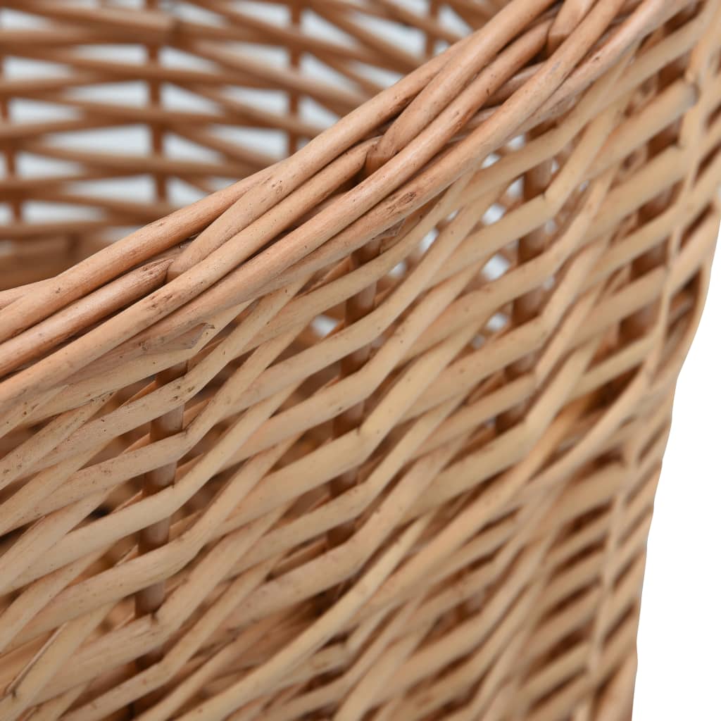 Firewood Basket with Carrying Handles 22.8x16.5x11.4 Natural Willow