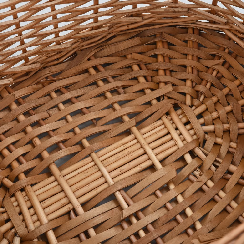 Firewood Basket with Carrying Handles 22.8x16.5x11.4 Natural Willow
