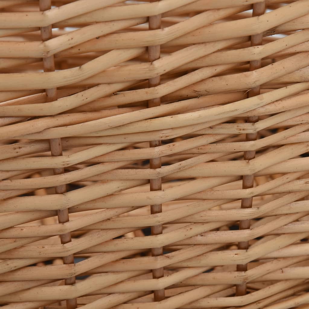 Firewood Basket with Carrying Handles 22.8x16.5x11.4 Natural Willow