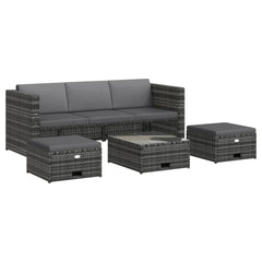 Garden Sofa Set Grey and Dark Grey