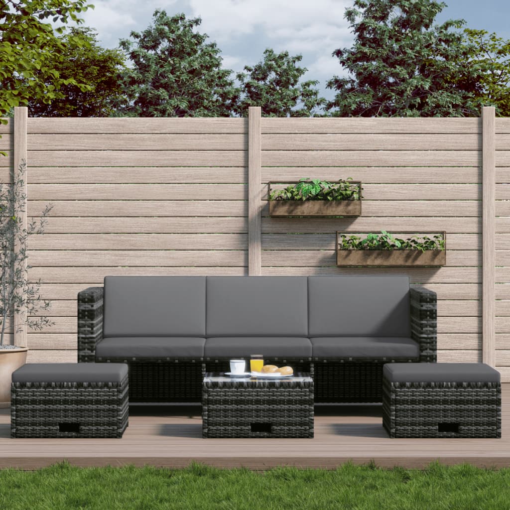 Garden Sofa Set Grey and Dark Grey
