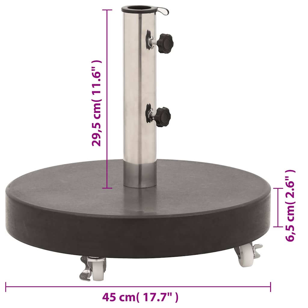 Parasol Base Granite 66.1 lb Round Black