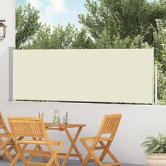 Side Awning Cream Polyester 39.4 x 196.9 in Retractable