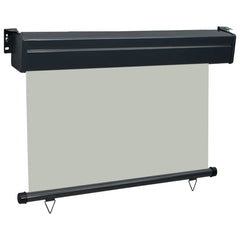 Balcony Side Awning Grey Steel 41.3 x 98.4 in Adjustable Armrests