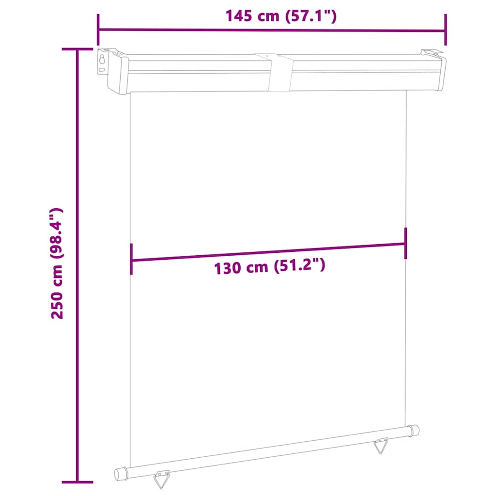48429  Balcony Side Awning 57.1x98.4 Brown