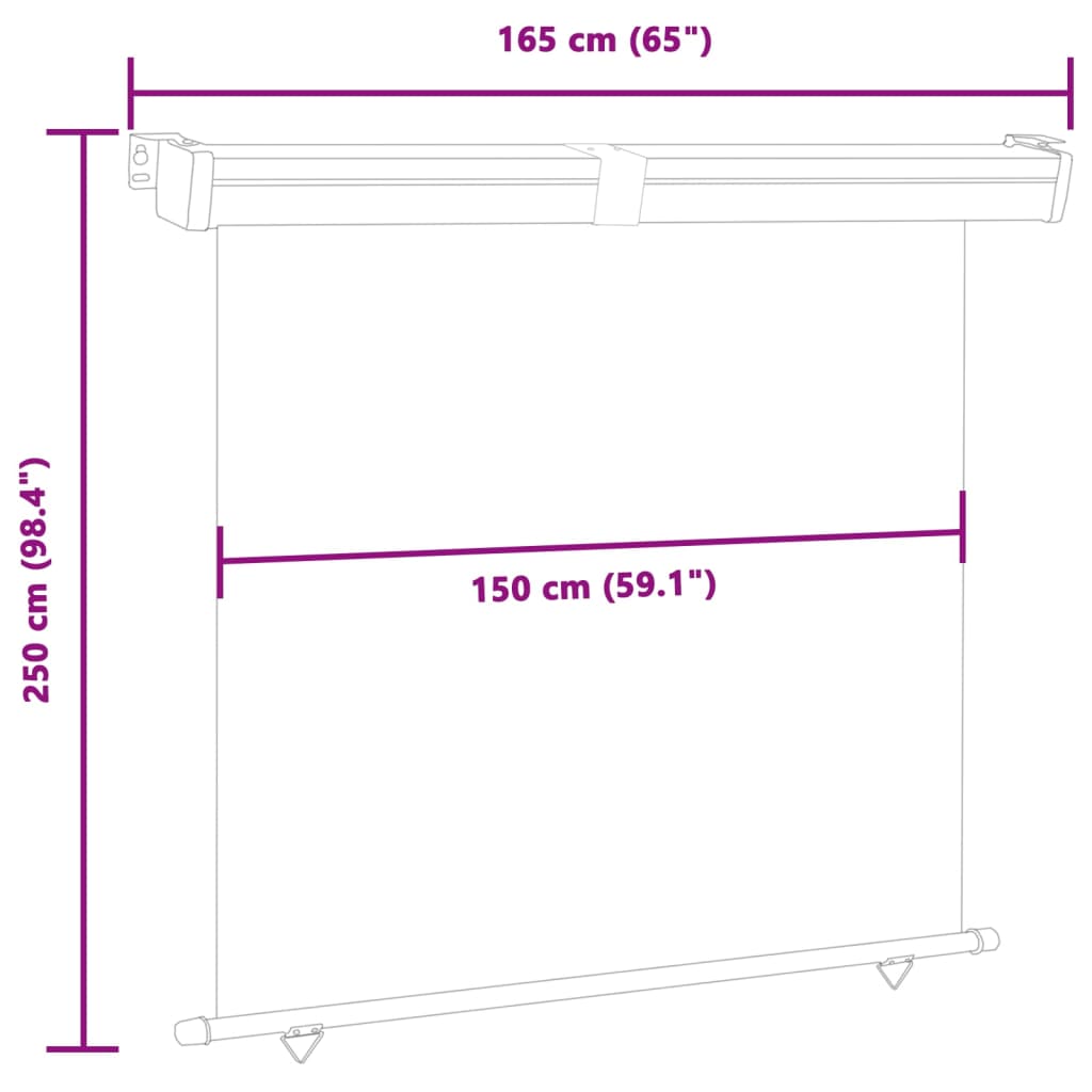 48435  Balcony Side Awning 65x98.4 Brown