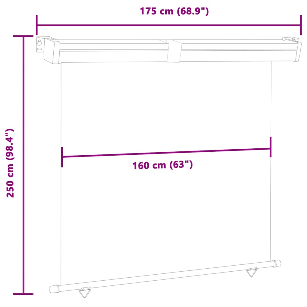 48437  Balcony Side Awning 68.9x98.4 Cream