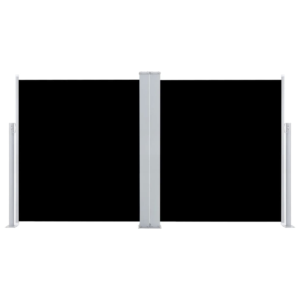 Patio Retractable Double Side Awning 66.9x236.2 Black