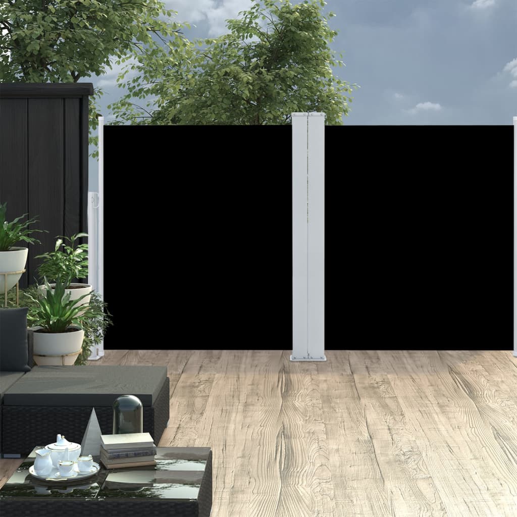 Patio Retractable Double Side Awning 66.9x236.2 Black