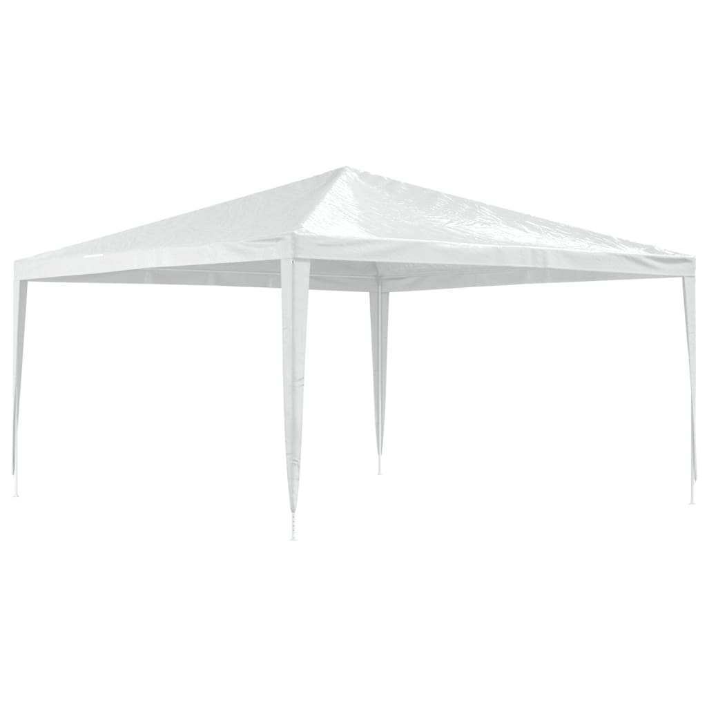 White 13.1x13.1 ft UV-resistant party tent with metal frame.
